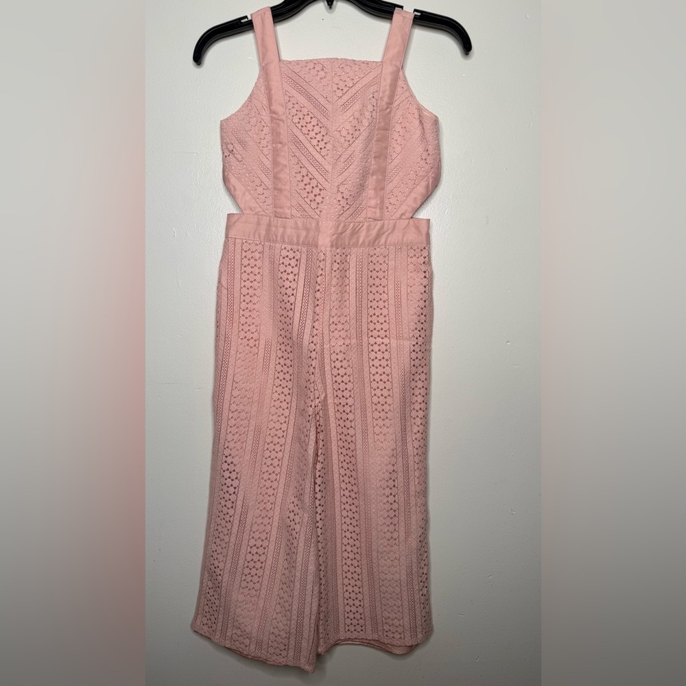 BCBG LACE EMBROIDERED ROMPER